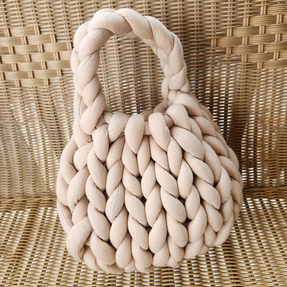 Handbags - Chunky Knit Cream Handbag